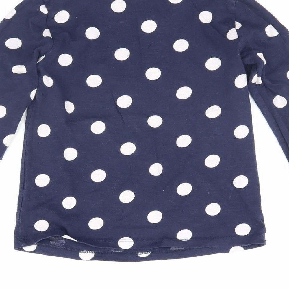F&F Girls Blue Polka Dot  Basic T-Shirt Size 5 Years