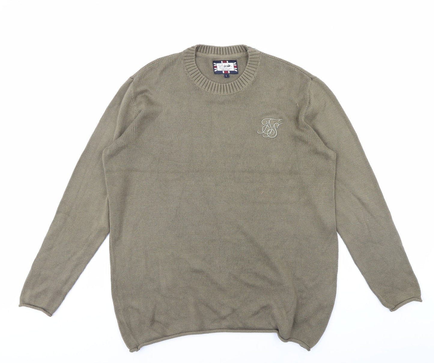 Siksih Mens Green   Pullover Jumper Size L