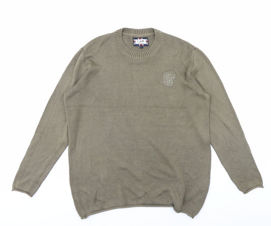 Siksih Mens Green   Pullover Jumper Size L
