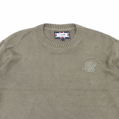 Siksih Mens Green   Pullover Jumper Size L
