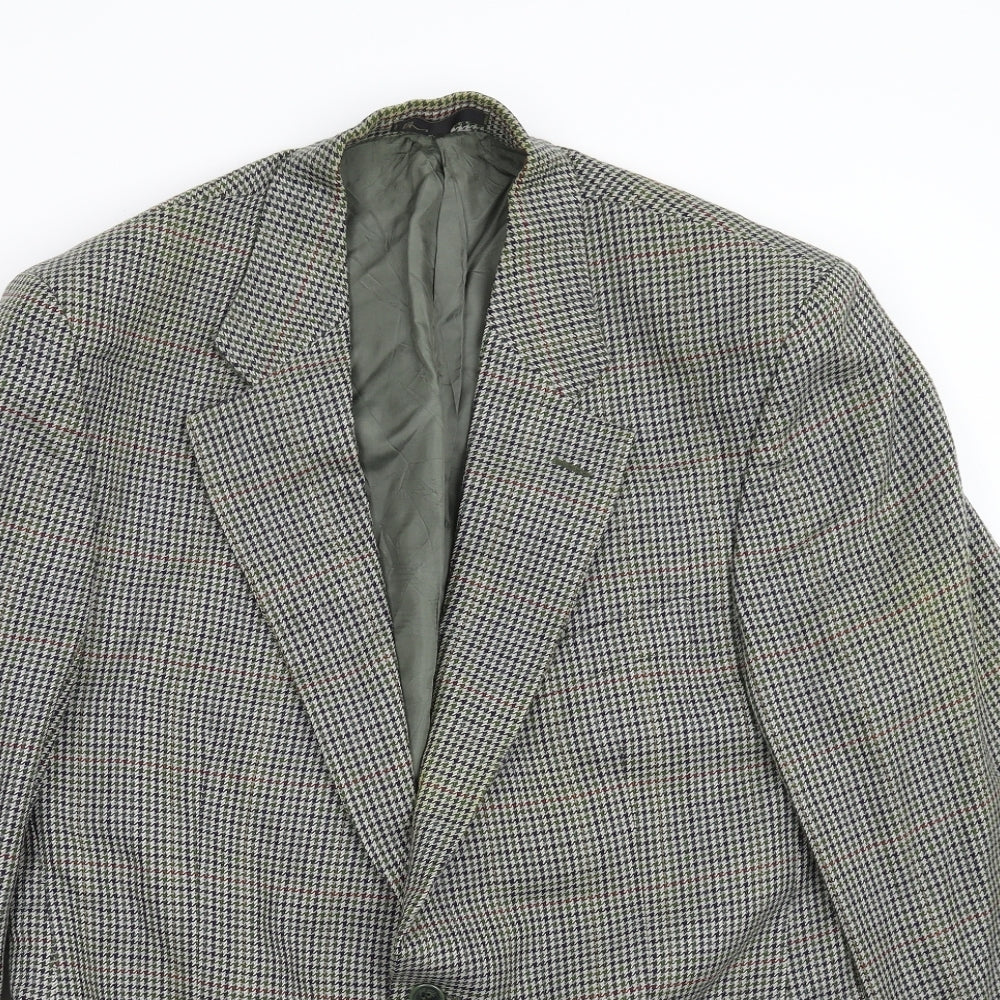 BHS Mens Green Houndstooth  Jacket Blazer Size 42
