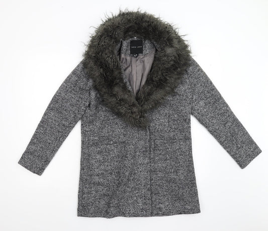 New Look Womens Grey   Overcoat Coat Size 8