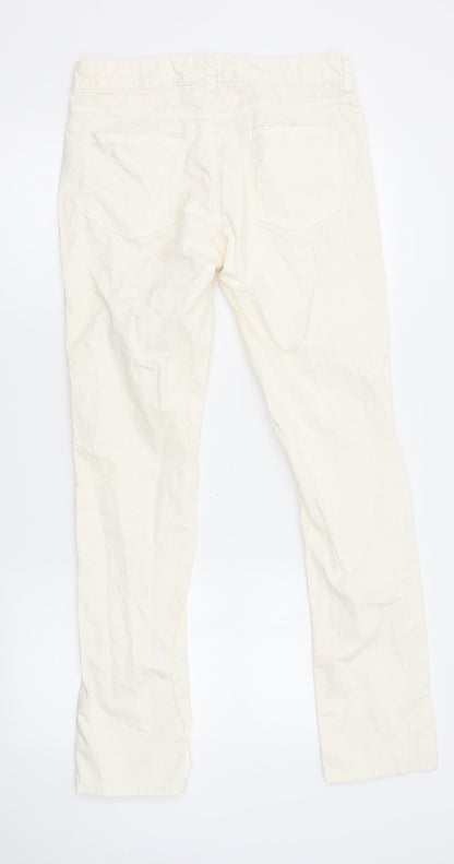 Back view of FC Jeans women’s ivory straight jeans, size UK 10, 29-inch leg