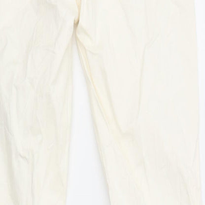 Brand and care label for FC Jeans women’s ivory straight jeans, size UK 10, 29-inch leg