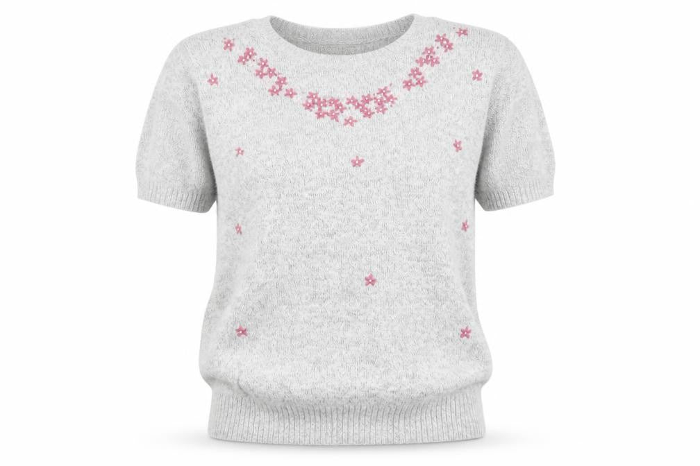Classics Womens Grey Floral  Pullover Jumper Size 12
