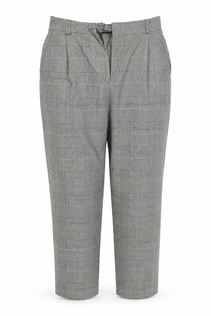 Stradavarius Womens Beige Check  Capri Trousers Size L L25 in