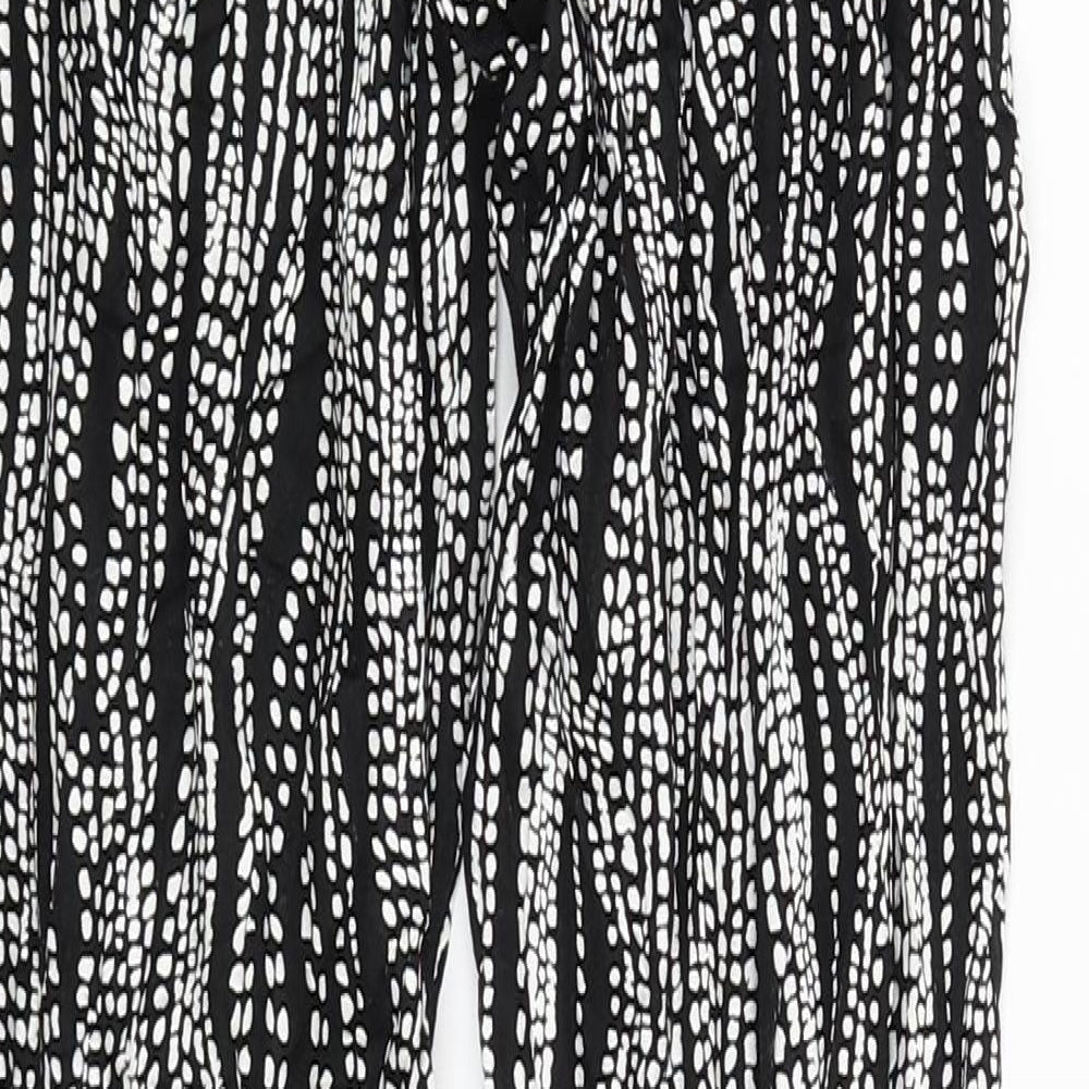 F&F Womens Black Striped  Jogger Trousers Size 8 L26 in