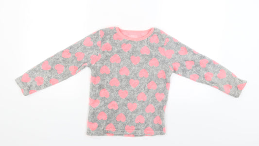 YD Girls Grey Solid  Cami Pyjama Top Size 7-8 Years  - Hearts