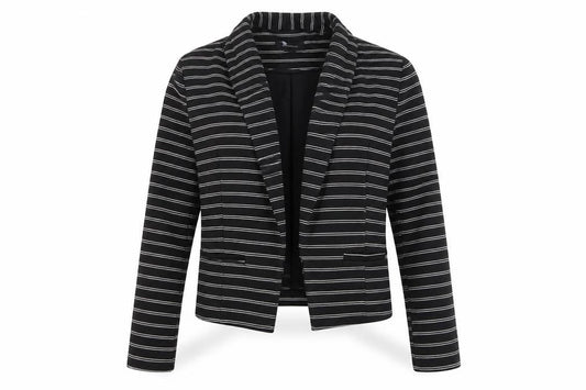 Atmosphere Womens Black Striped  Jacket  Size 10