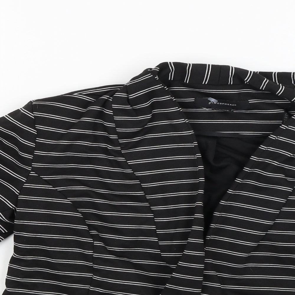 Atmosphere Womens Black Striped  Jacket  Size 10