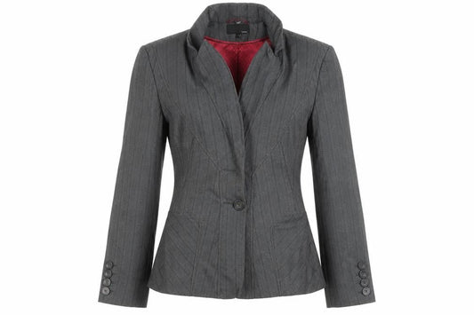 Next Womens Grey Striped  Jacket Blazer Size 8