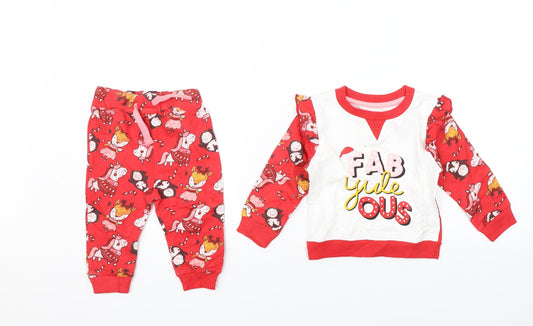 Studio Baby Baby Red   Trousers Set Outfit/Set Size 6-9 Months