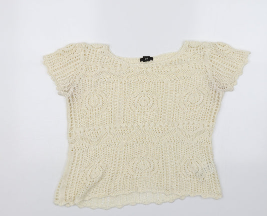 H&M Womens Ivory   Basic Blouse Size M