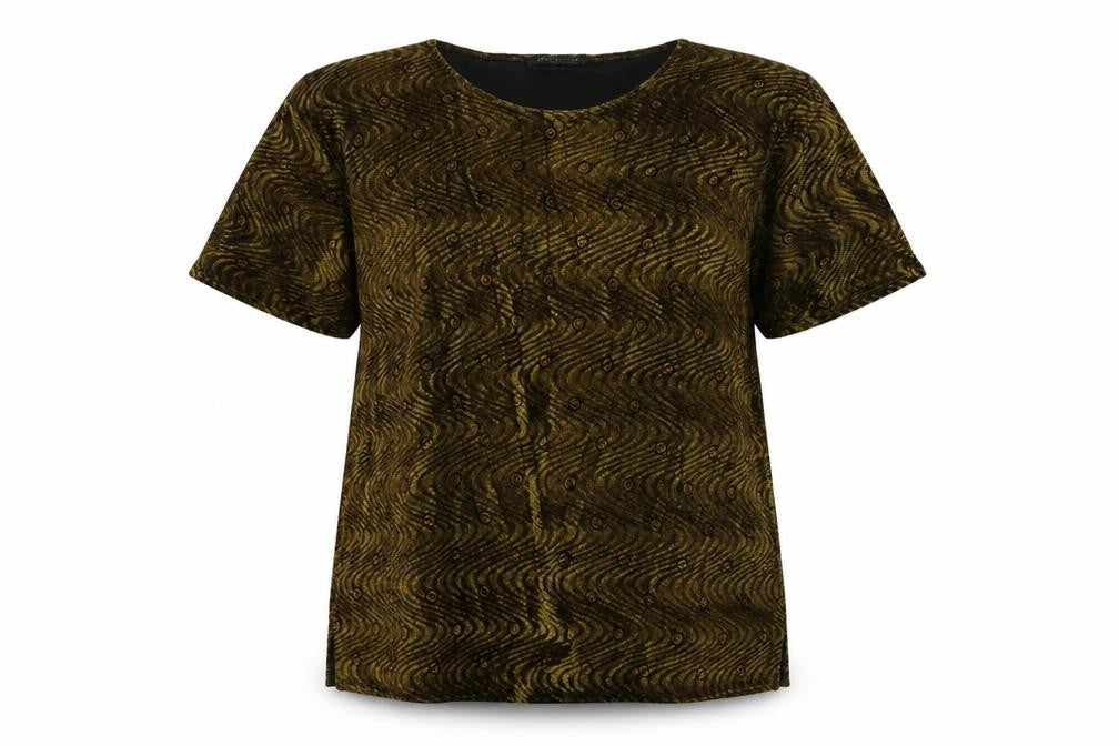 Elegant Body Womens Brown Geometric  Basic Blouse Size XL