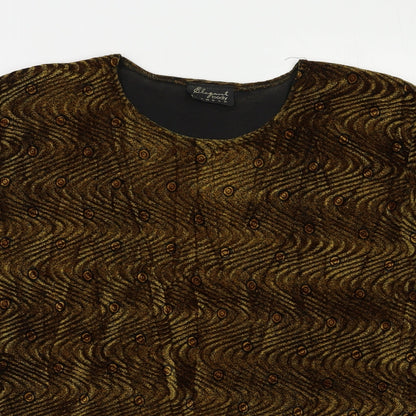 Elegant Body Womens Brown Geometric  Basic Blouse Size XL