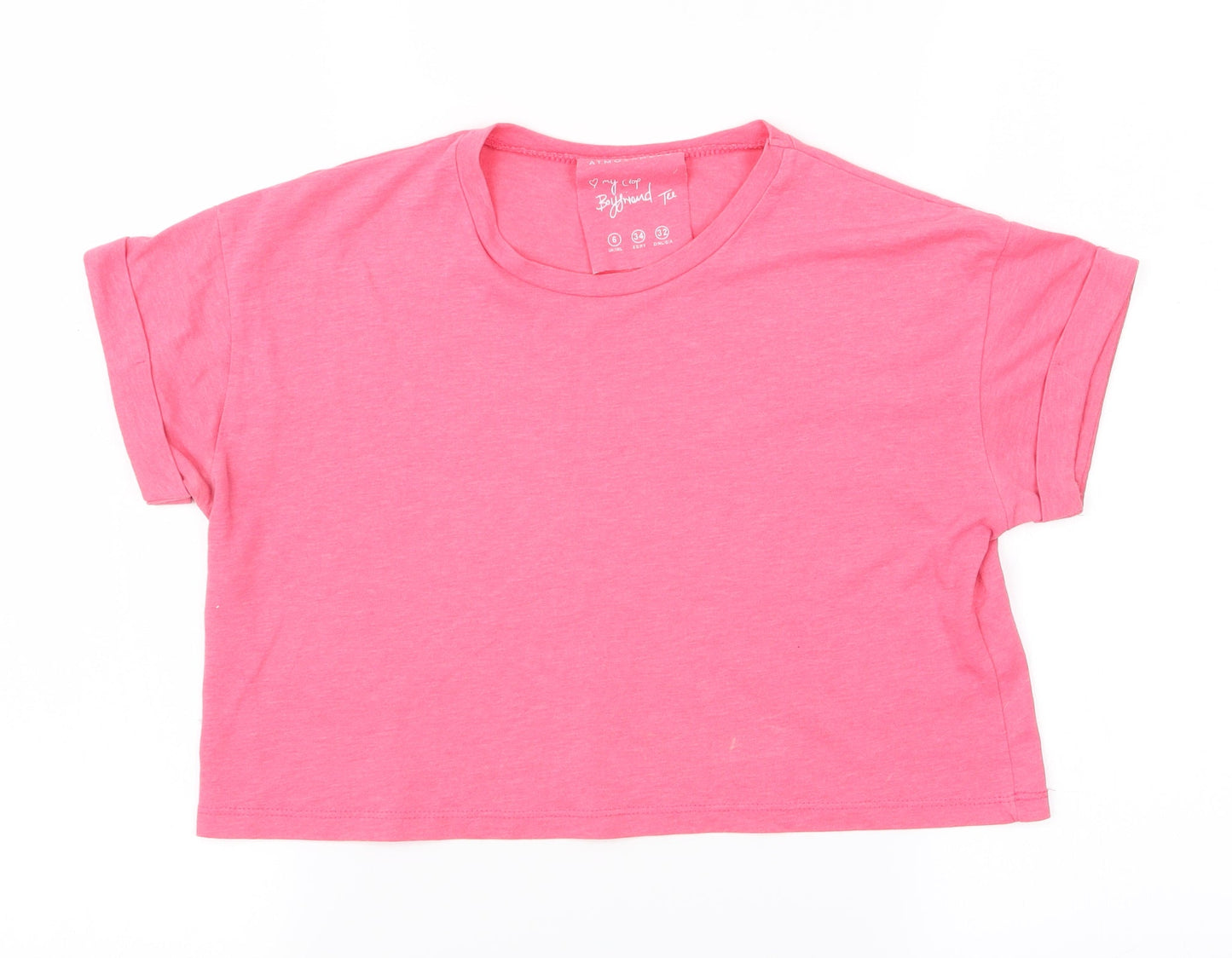 Atmosphere Womens Pink   Cropped T-Shirt Size 6  - Crop Top
