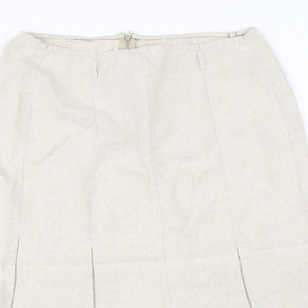 Preworn Womens Beige   A-Line Skirt Size 30 in