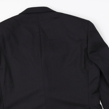 Next Mens Black Striped  Jacket Suit Jacket Size 40