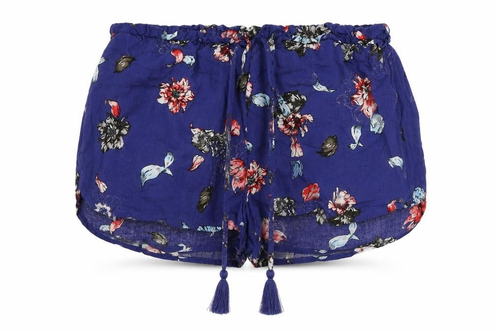 Primark Womens Blue Floral  Hot Pants Shorts Size 10