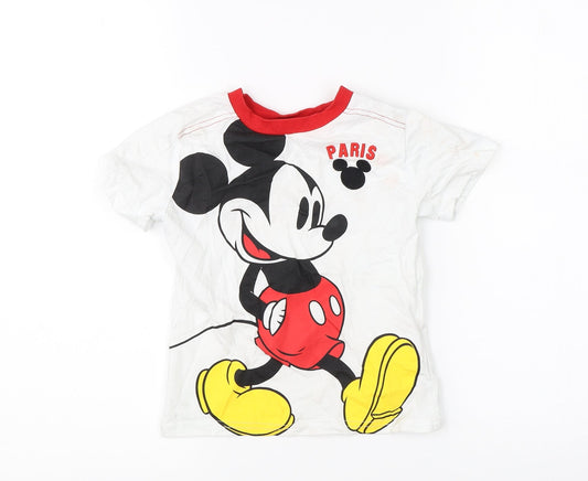 Disney Boys White   Basic T-Shirt Size 3 Years  - disney paris mickey mouse