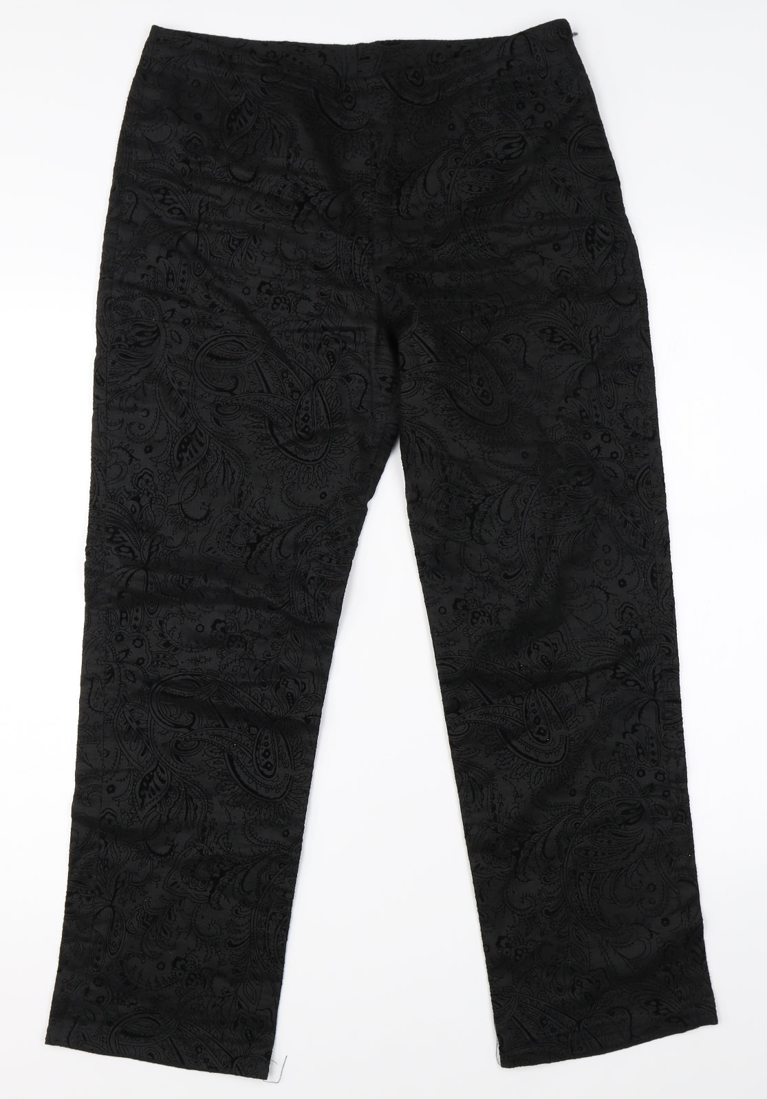Preworn Womens Black Paisley  Trousers  Size 30 in L27 in