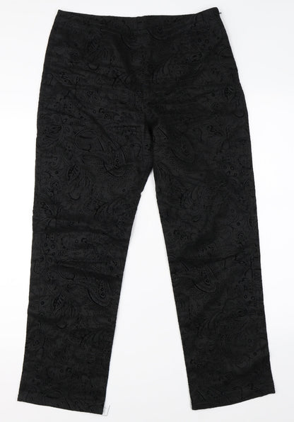 Preworn Womens Black Paisley  Trousers  Size 30 in L27 in