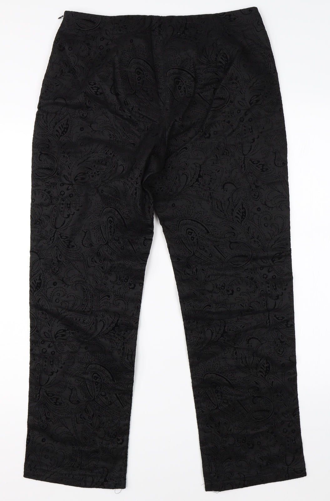 Preworn Womens Black Paisley  Trousers  Size 30 in L27 in