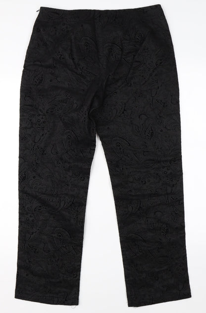 Preworn Womens Black Paisley  Trousers  Size 30 in L27 in