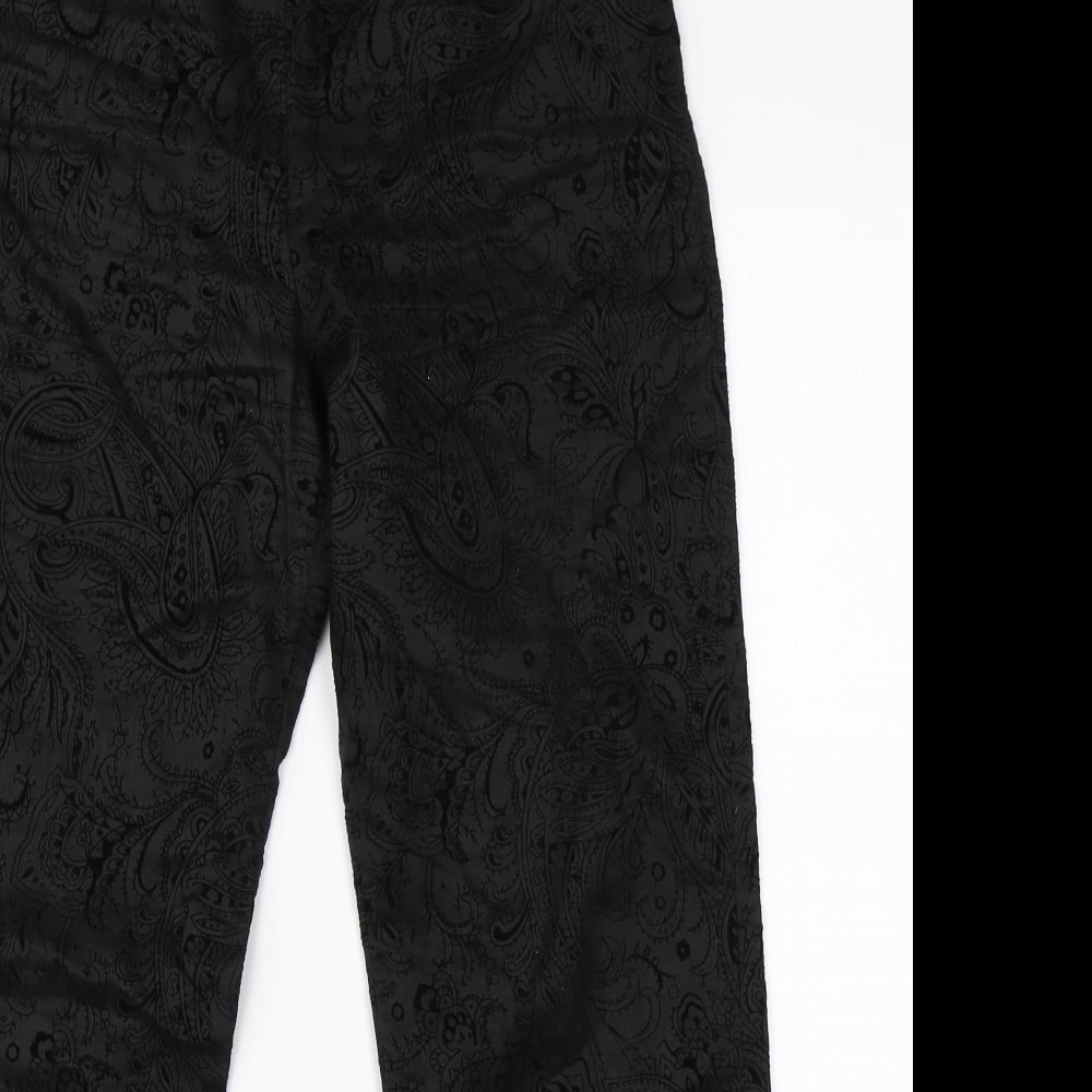 Preworn Womens Black Paisley  Trousers  Size 30 in L27 in