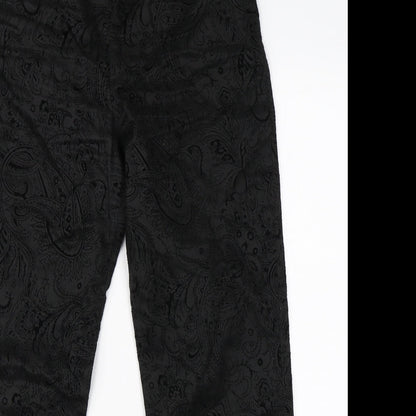 Preworn Womens Black Paisley  Trousers  Size 30 in L27 in