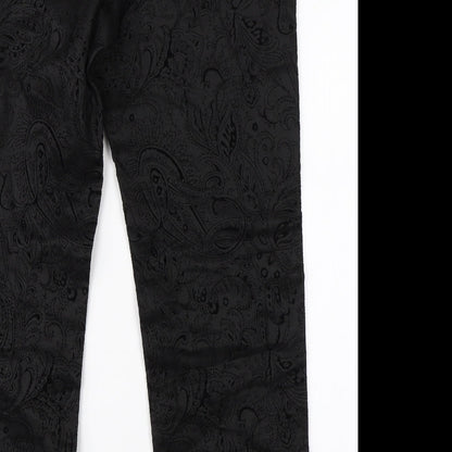 Preworn Womens Black Paisley  Trousers  Size 30 in L27 in
