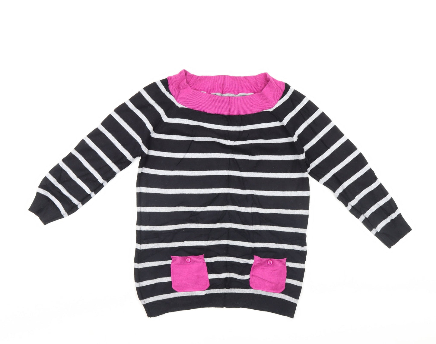 M&Co Womens Multicoloured Striped  Pullover Jumper Size 10