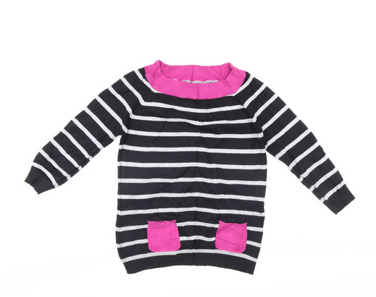 M&Co Womens Multicoloured Striped  Pullover Jumper Size 10
