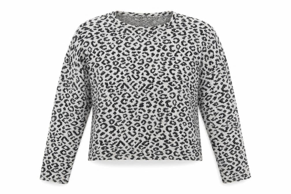 New Look Womens White Animal Print  Pullover Jumper Size M
