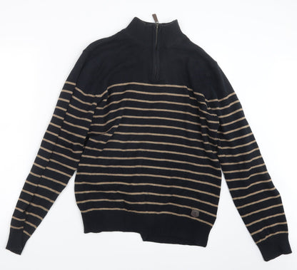Marks & Spencer Mens Black Striped  Pullover Sweatshirt Size M