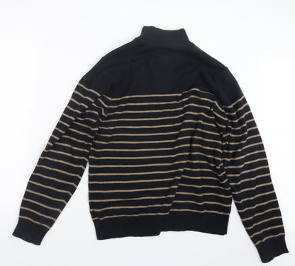 Marks & Spencer Mens Black Striped  Pullover Sweatshirt Size M