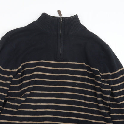Marks & Spencer Mens Black Striped  Pullover Sweatshirt Size M