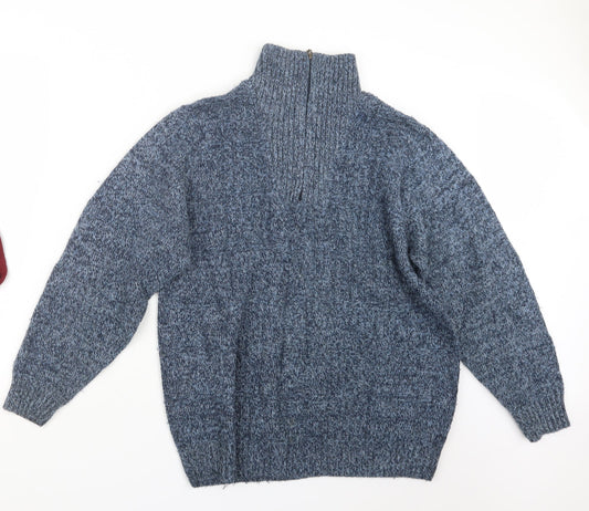 EWM Mens Blue  Knit Pullover Sweatshirt Size S