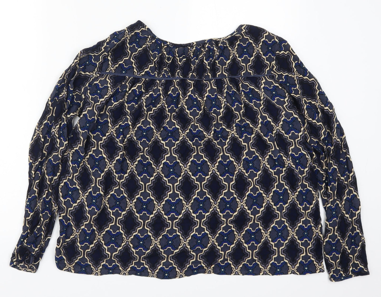 VERO MODA Womens Blue Geometric  Basic Blouse Size S