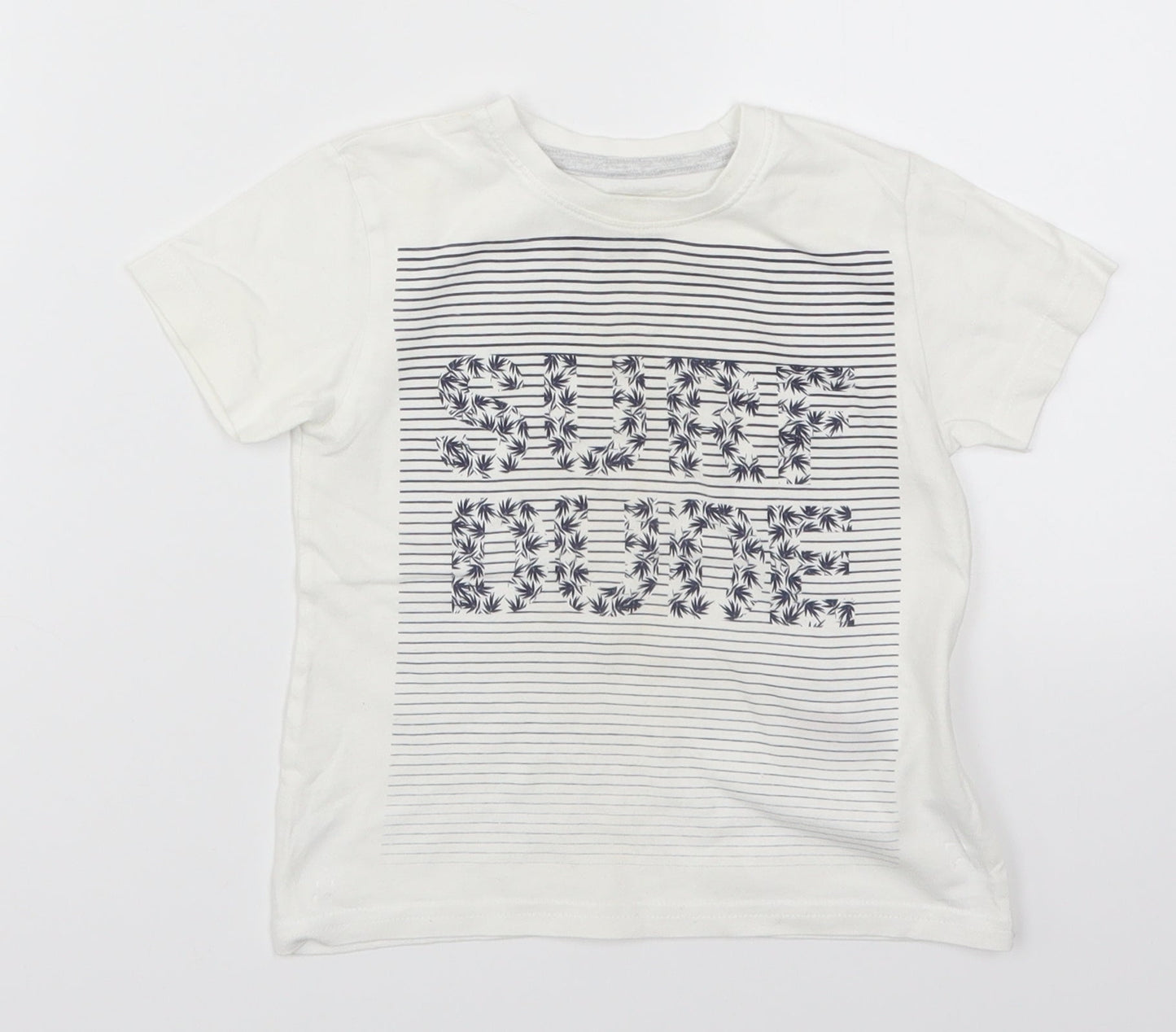 Primark Boys White   Basic T-Shirt Size 18-24 Months  - Surf Dude