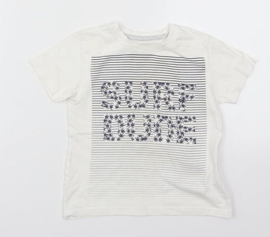 Primark Boys White   Basic T-Shirt Size 18-24 Months  - Surf Dude