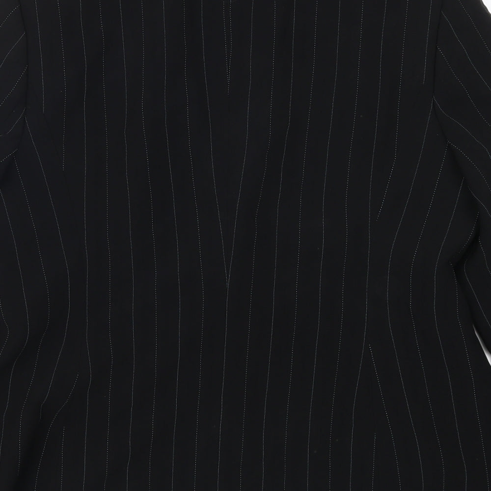 Planet Womens Black Striped  Jacket Suit Jacket Size 14