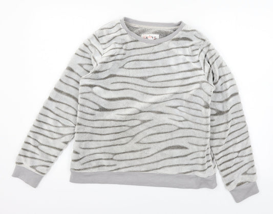 Debenhams Womens Grey Striped Microfibre Top Pyjama Top Size 8
