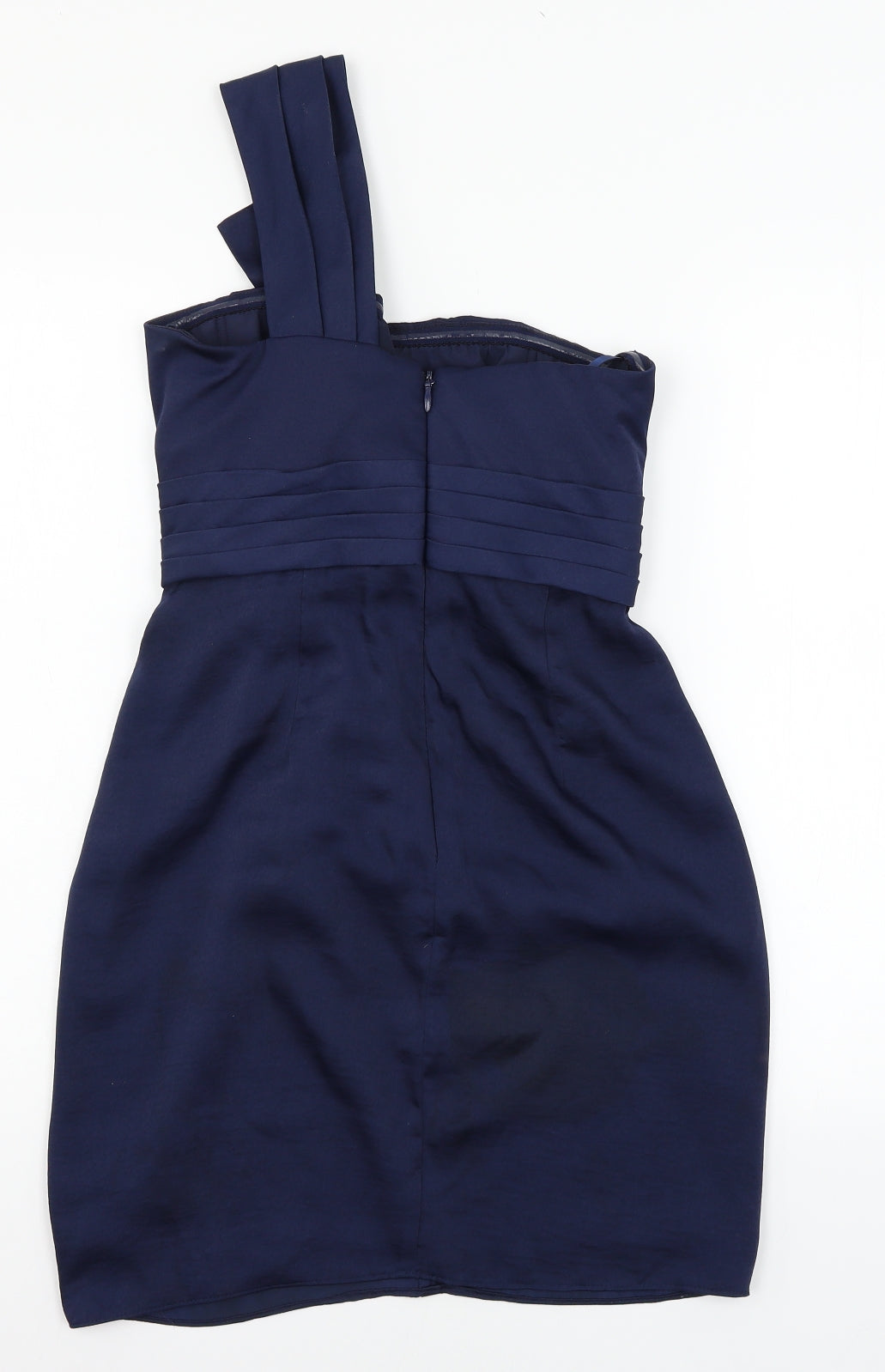 BCBGMAXAZRIA Womens Blue  Satin Bodycon  Size S
