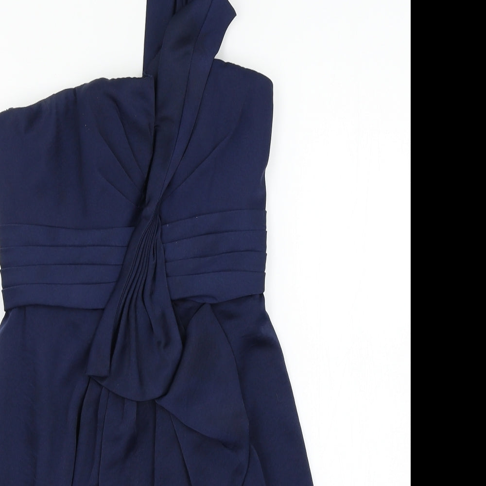 BCBGMAXAZRIA Womens Blue  Satin Bodycon  Size S