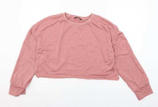 SheIn Womens Pink  Jersey Pullover Sweatshirt Size L