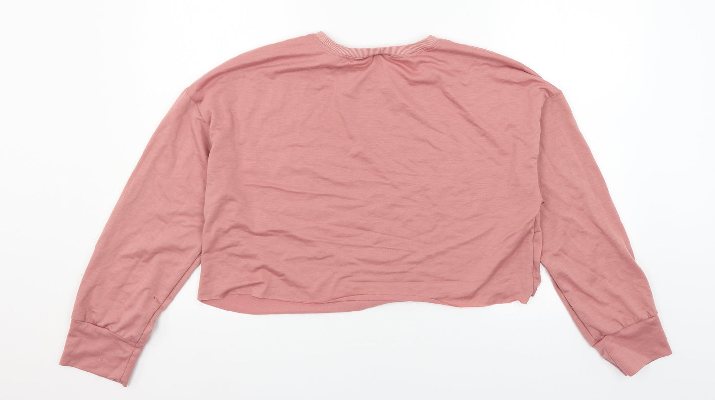 SheIn Womens Pink  Jersey Pullover Sweatshirt Size L