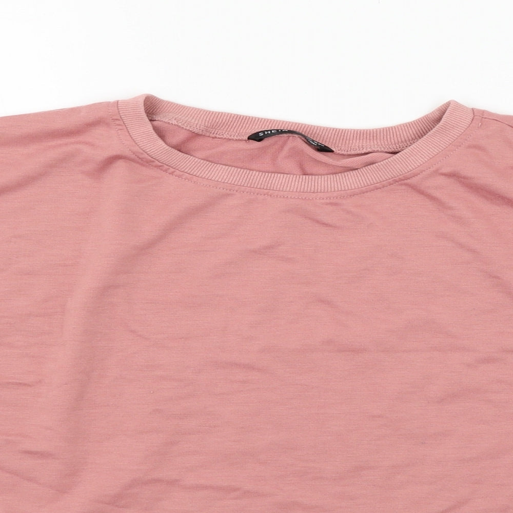 SheIn Womens Pink  Jersey Pullover Sweatshirt Size L