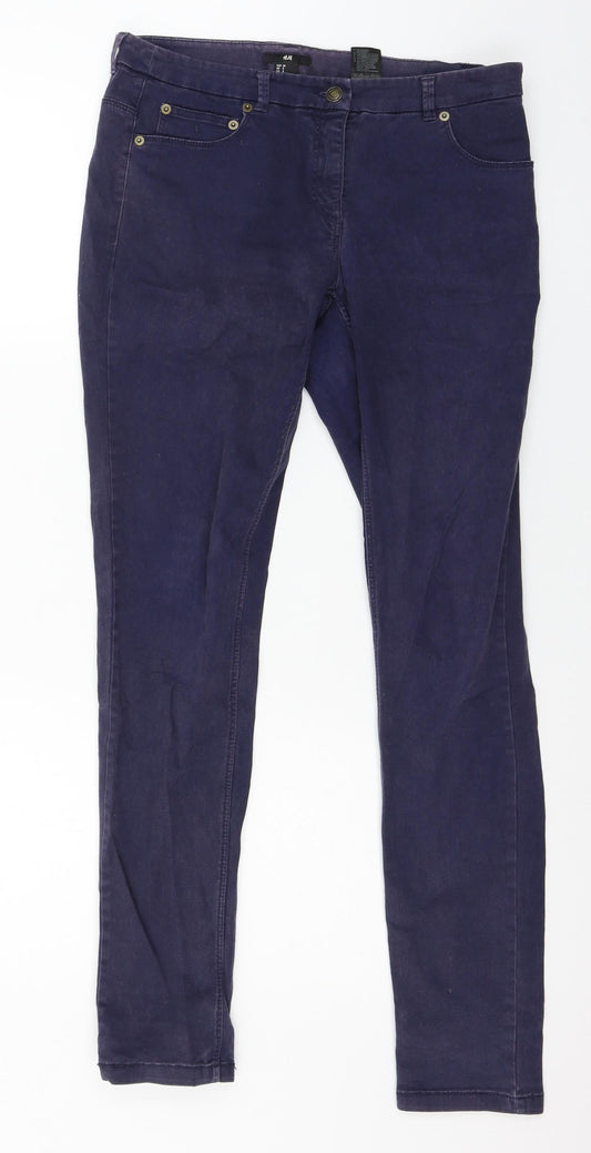 H&M Womens Blue  Denim Skinny Jeans Size 10 L30 in