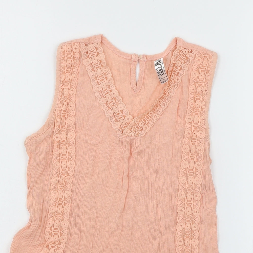 Beautees Womens Orange   Basic Blouse Size L